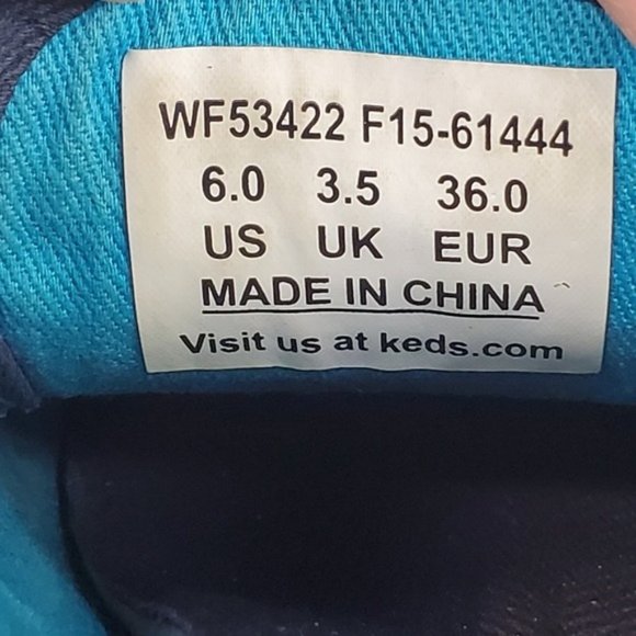 Keds Womens Champion Needlepoint Blue Lace Up Sneakers WF53422 Size 6 M - Picture 7 of 8